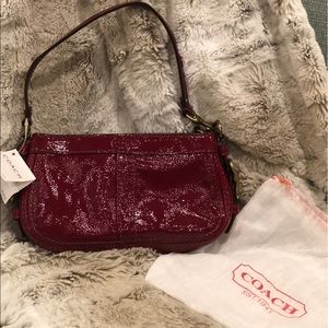 Red Coach patent leather mini clutch - NWT